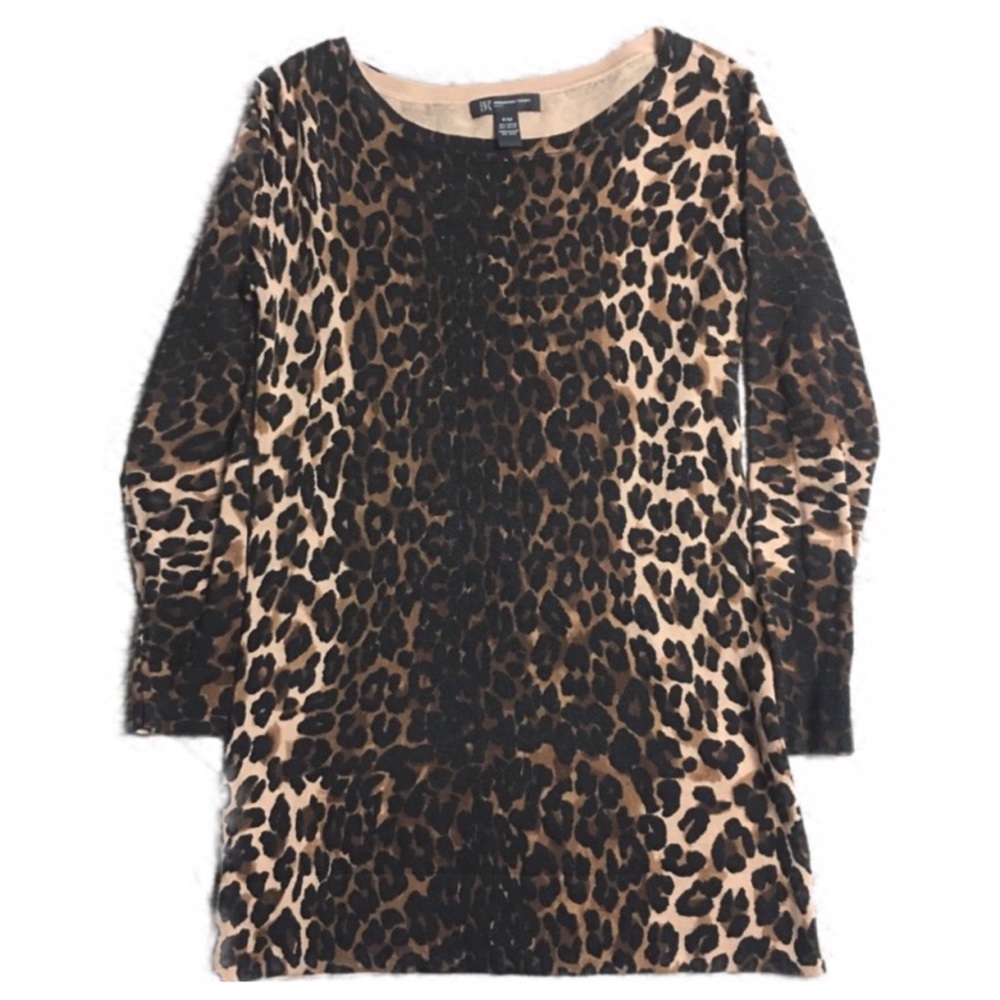 Leopard Sweater Dress Tunic Length / MP